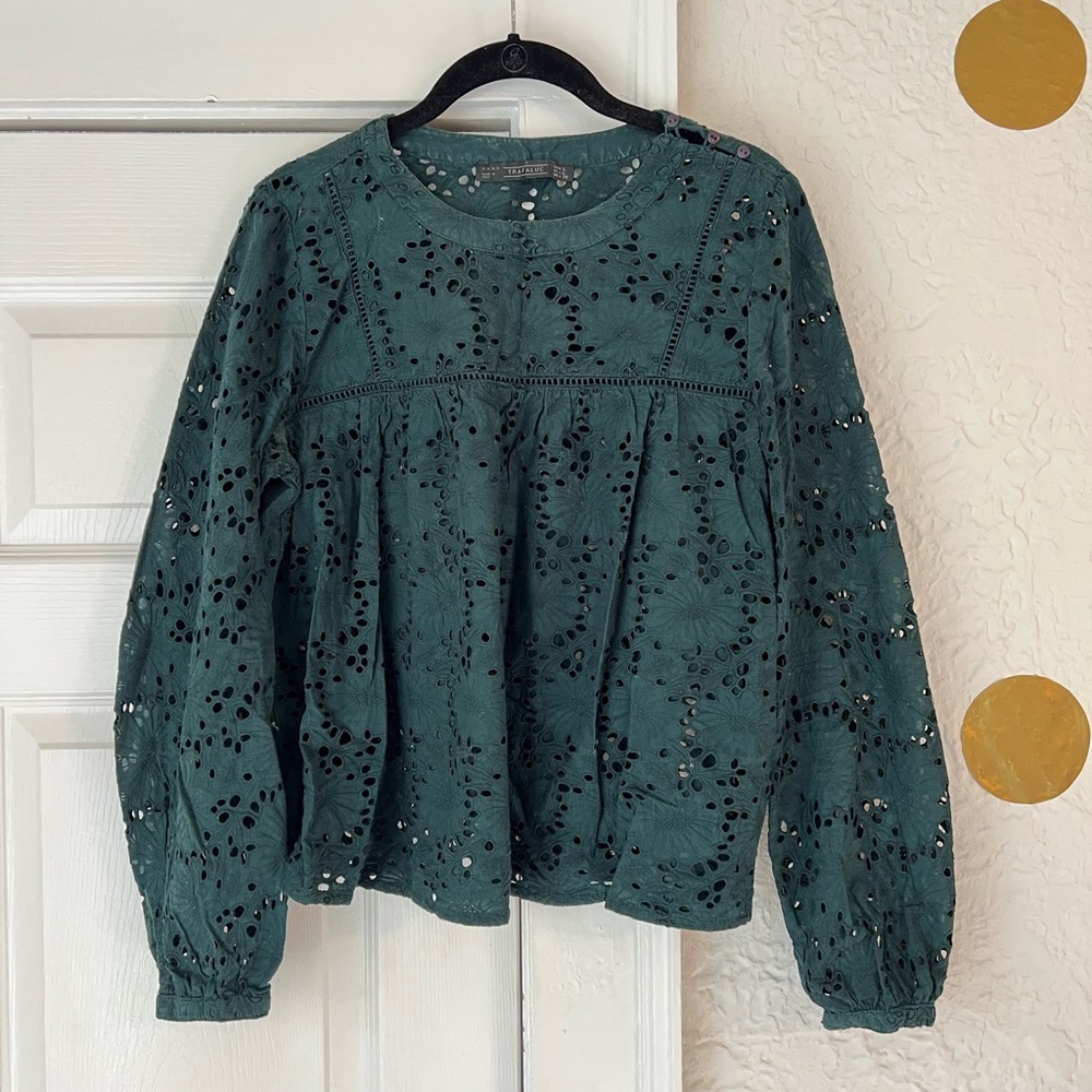 Zara Floral Lace Detail Blouse